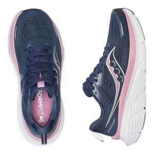 Saucony Women's Pwr Run Guide 17 Navy/ Orchid Athletic Lace Up Shoes 9.5
